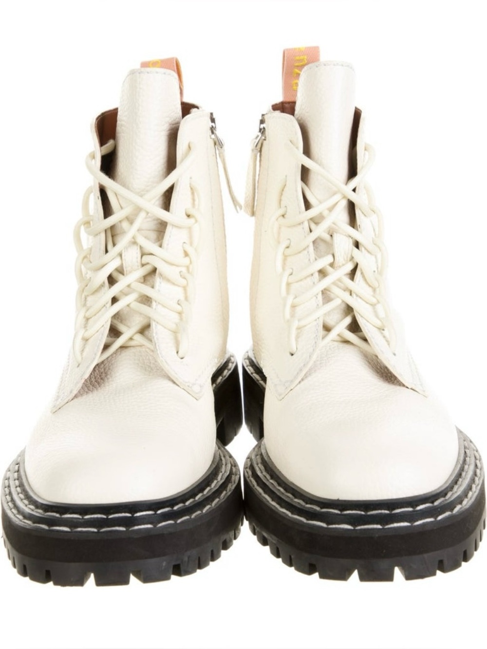 Nearly new Proenza Schouler white combat boots